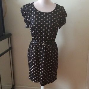NWOT Black polka dot dress